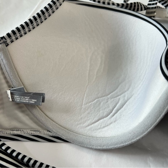 Aerie Bikini Top Striped Brooke 38C Twist Front Padded Halter - Picture 6 of 12